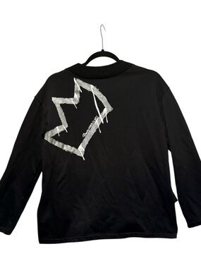 Wren and Glory Hand Painted Dripping Crown Women's Sweatshirt. Black